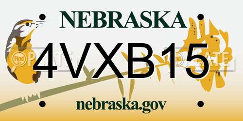 4VXB15 Nebraska License Plate