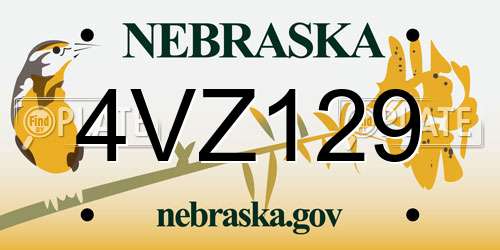 4VZ129 Nebraska License Plate