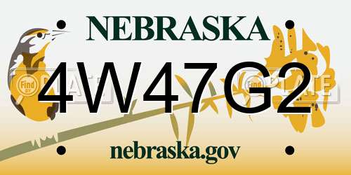 4W47G2 Nebraska License Plate
