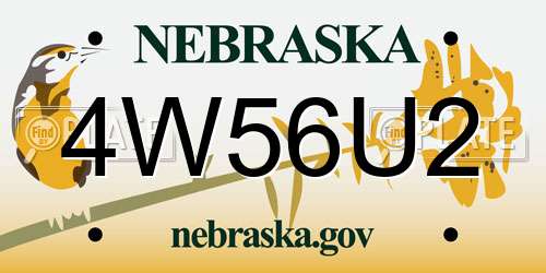 4W56U2 Nebraska License Plate