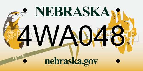 4WA048 Nebraska License Plate