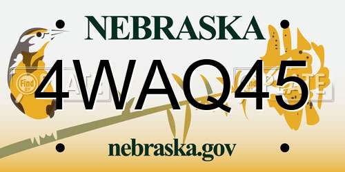 4WAQ45 Nebraska License Plate