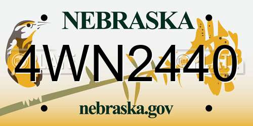 4WN2440 Nebraska License Plate