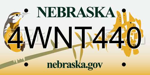 4WNT440 Nebraska License Plate