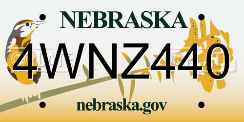 4WNZ440 Nebraska License Plate