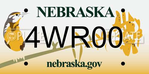 4WR00 Nebraska License Plate