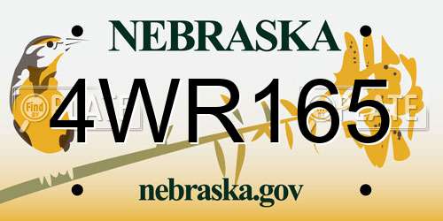 4WR165 Nebraska License Plate