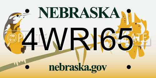 4WRI65 Nebraska License Plate