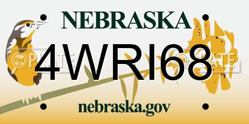 4WRI68 Nebraska License Plate