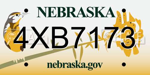 4XB7173 Nebraska License Plate