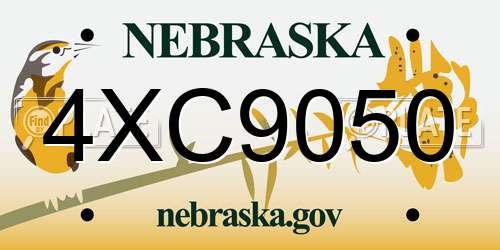 4XC9050 Nebraska License Plate