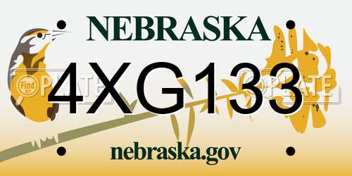 4XG133 Nebraska License Plate