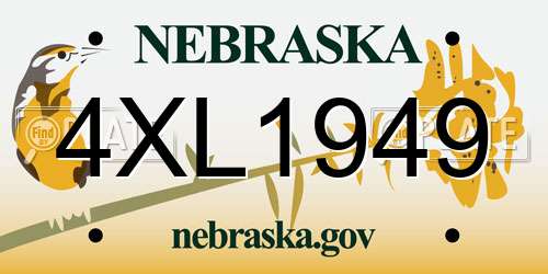 4XL1949 Nebraska License Plate