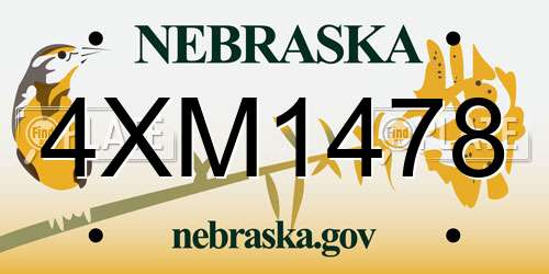 4XM1478 Nebraska License Plate