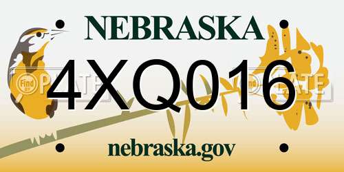 4XQ016 Nebraska License Plate