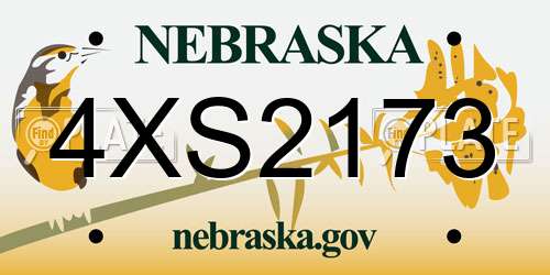 4XS2173 Nebraska License Plate
