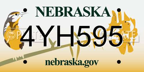 4YH595 Nebraska License Plate