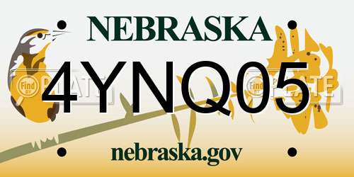 4YNQ05 Nebraska License Plate