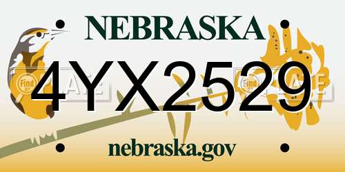 4YX2529 Nebraska License Plate