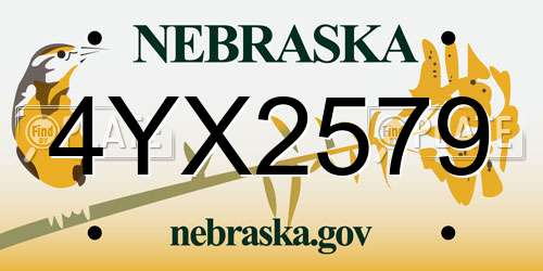 4YX2579 Nebraska License Plate