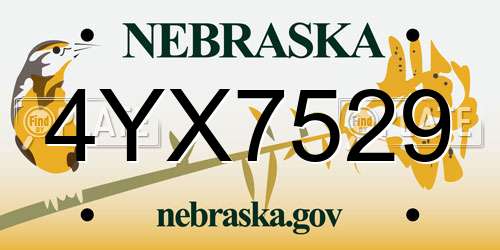 4YX7529 Nebraska License Plate