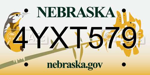 4YXT579 Nebraska License Plate