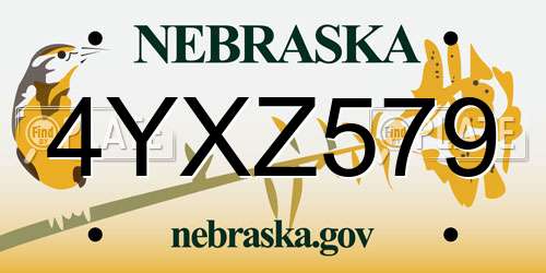 4YXZ579 Nebraska License Plate