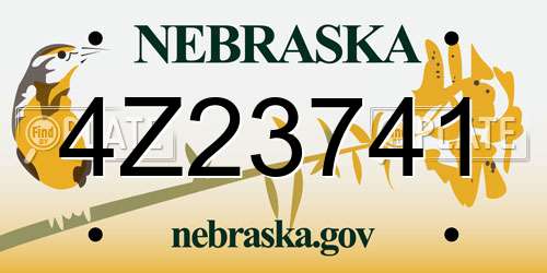 4Z23741 Nebraska License Plate