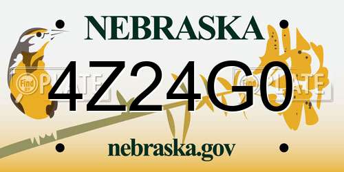 4Z24G0 Nebraska License Plate