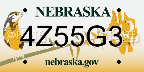 4Z55G3 Nebraska License Plate