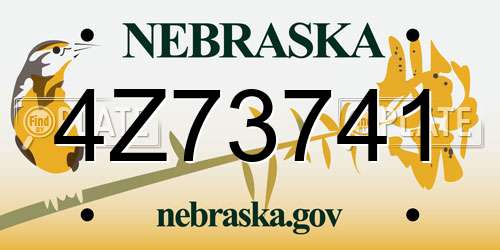 4Z73741 Nebraska License Plate