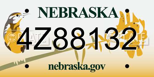 4Z88132 Nebraska License Plate