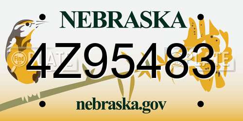 4Z95483 Nebraska License Plate