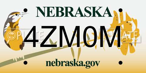 4ZM0M Nebraska License Plate