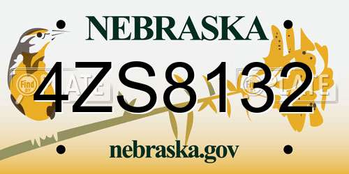 4ZS8132 Nebraska License Plate
