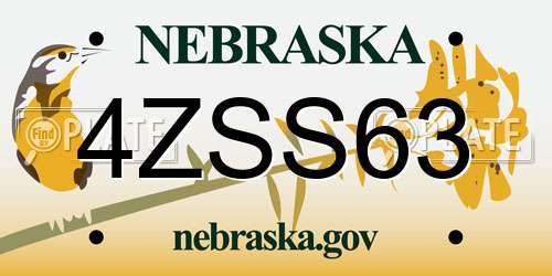 4ZSS63 Nebraska License Plate