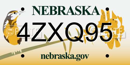 4ZXQ95 Nebraska License Plate