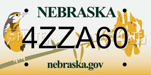 4ZZA60 Nebraska License Plate