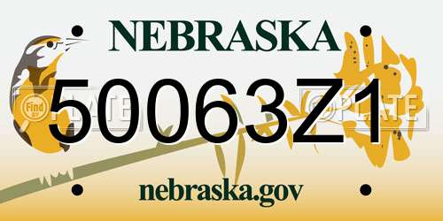 50063Z1 Nebraska License Plate