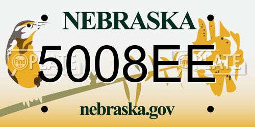 5008EE Nebraska License Plate