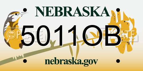 5011OB Nebraska License Plate