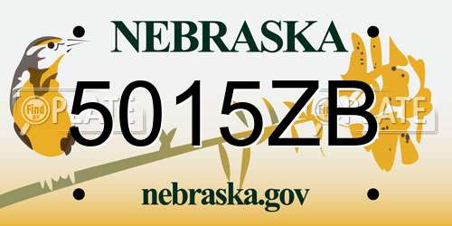 5015ZB Nebraska License Plate