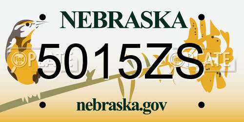 5015ZS Nebraska License Plate