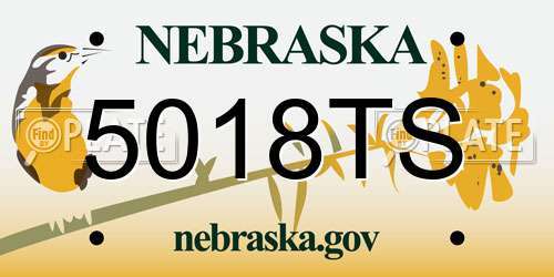 5018TS Nebraska License Plate