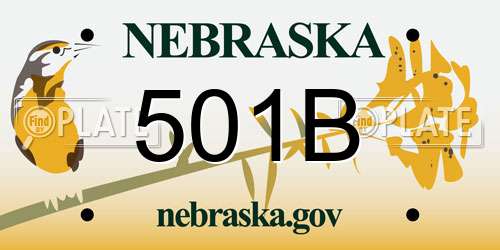 501B Nebraska License Plate