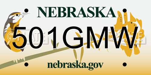 501GMW Nebraska License Plate