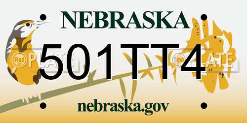 501TT4 Nebraska License Plate