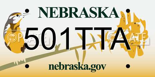 501TTA Nebraska License Plate