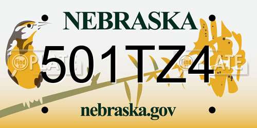 501TZ4 Nebraska License Plate