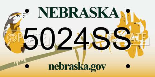 5024SS Nebraska License Plate